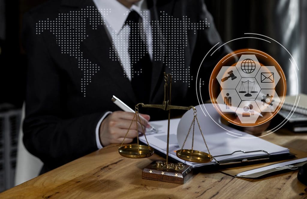 lawyer at the office working